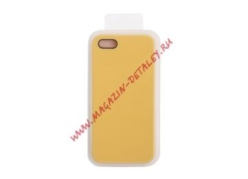 Силиконовый чехол для iPhone 5/5S/5SE  Silicone Case (желтый, блистер) 4