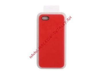 Силиконовый чехол для iPhone 5/5S/5SE  Silicone Case (красный, блистер) 14