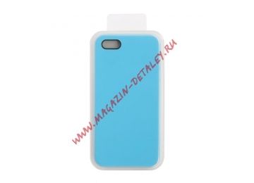 Силиконовый чехол для iPhone 5/5S/5SE  Silicone Case (небесно-голубой, блистер) 16