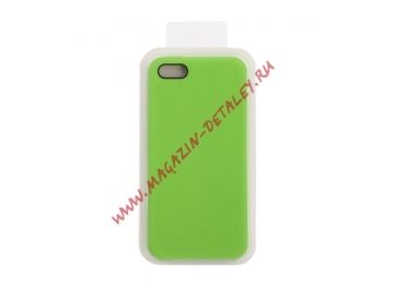 Силиконовый чехол для iPhone 5/5S/5SE  Silicone Case (салатовый, блистер) 31