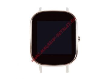 Дисплей (экран) в сборе с тачскрином для Asus ZenWatch 2 WI501Q WREN-1A черный с светло-стальной рамкой