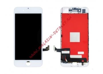 Дисплей (экран) в сборе с тачскрином для iPhone 7 с рамкой белый (Premium SC LCD)