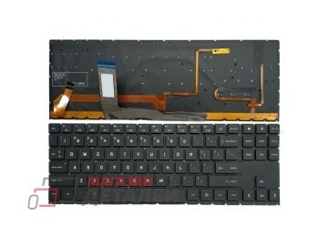 Клавиатура для ноутбука HP Omen 15-en, 15t-en, 15-ek, 15t-ek черная с RGB подсветкой