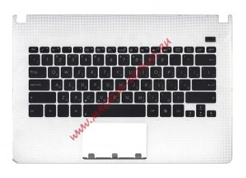 Клавиатура (топ-панель) для ноутбука Asus X301A черная с белым топкейсом