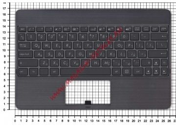 Клавиатура (топ-панель) для ноутбука Asus VivoTab TF600 черная с черным топкейсом