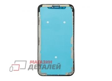 Стекло в сборе с рамкой для переклейки для iPhone X олеофобное покрытие (черное)