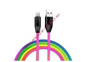 Кабель для зарядки USB - Lightning 2A 1м радужный