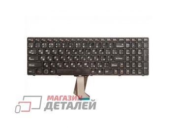 Клавиатура ZeepDeep для ноутбука Lenovo IdeaPad G580, G585, Z580 черная с черной рамкой, плоский Enter