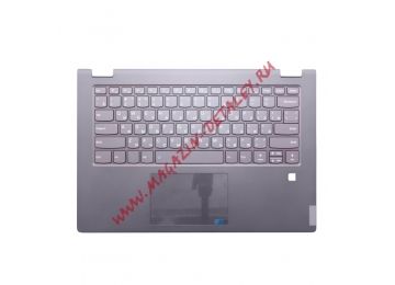 Клавиатура (топ-панель) для ноутбука Lenovo C340-14IML серая с серым топкейсом