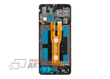 Дисплей (экран) в сборе с тачскрином для Samsung Galaxy A06 SM-A065 черный с рамкой (Premium LCD)