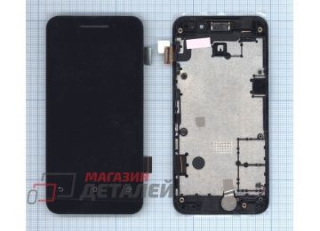 Дисплей (экран) в сборе с тачскрином для Asus ZenFone 4 A400CG черный c рамкой