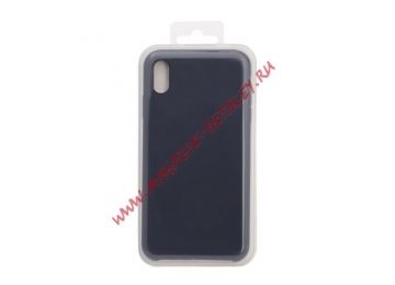 Силиконовый чехол для iPhone Xs Max "Silicone Case" (Dark blue, блистер) 8