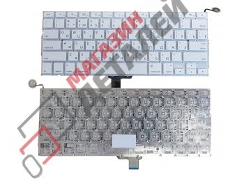 Клавиатура для ноутбука Apple MacBook A1342 (2009-2010) белая, плоский Enter
