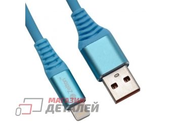 Кабель Zetton USB SyncCharge Round Soft TPE Data Cable USB <-> Lightning синий (ZTUSBRSTBEA8)