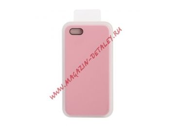 Силиконовый чехол для iPhone 5/5S/5SE  Silicone Case (светло-розовый, блистер) 6