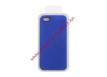 Силиконовый чехол для iPhone 5/5S/5SE  Silicone Case (синий, блистер) 40