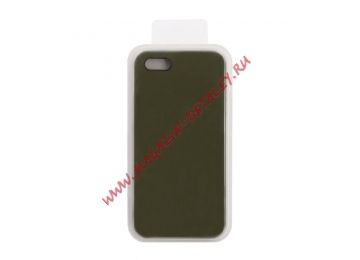 Силиконовый чехол для iPhone 5/5S/5SE  Silicone Case (темно-зеленый, блистер) 48