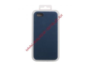 Силиконовый чехол для iPhone 5/5S/5SE  Silicone Case (темно-синий, блистер) 20