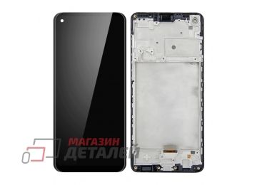 Дисплей (экран) в сборе с тачскрином для Samsung Galaxy A21s SM-A217F черный с рамкой (Premium SC LCD)