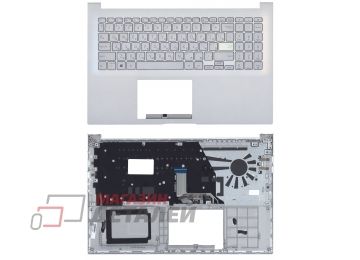 Клавиатура (топ-панель) для ноутбука Asus VivoBook X513E серебристый с серебристым топкейсом
