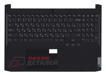 Клавиатура (топ-панель) для ноутбука Lenovo IdeaPad Gaming 3-15ACH6 RGB черная с черным топкейсом