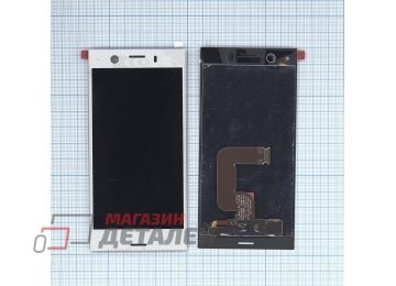 Дисплей (экран) в сборе с тачскрином для Sony Xperia XZ1 Compact серебристый