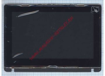 Экран в сборе (матрица B101XTN01.1 + тачскрин) для Asus X102BA с рамкой черный