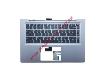 Клавиатура (топ-панель) для ноутбука Lenovo IdeaPad U400 черная с серым топкейсом