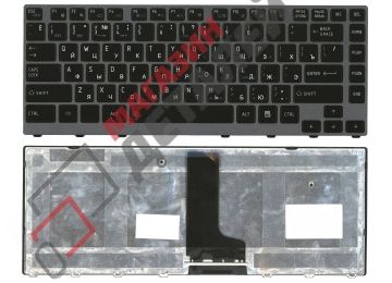 Клавиатура для ноутбука Toshiba Satellite M600 M640 M645 черная с темно-серой рамкой