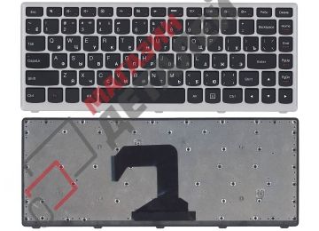 Клавиатура для ноутбука Lenovo S300 S400 S405 черная c серой рамкой
