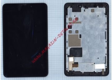 Дисплей (экран) в сборе с тачскрином для Acer Iconia Tab A1-713HD черный с рамкой