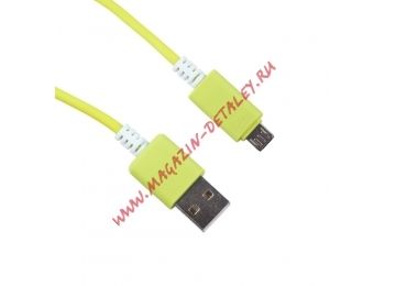 USB кабель LP Micro USB  в катушке 1,5 метра салатовый