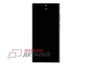 Дисплей (экран) в сборе с тачскрином для Samsung Galaxy S22 Ultra SM-S908 черный с рамкой (Premium LCD)