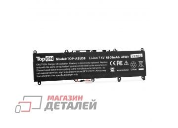 Аккумулятор TopON TOP-ASU38 (совместимый с C31N1806) для ноутбука Asus VivoBook U38N-C4004H 7.4V 49Wh (6600mAh) черный