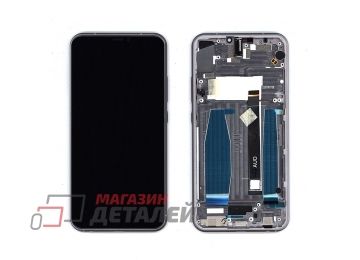 Дисплей (экран) в сборе с тачскрином для Asus ZenFone 5 ZE620KL черный с серебристой рамкой