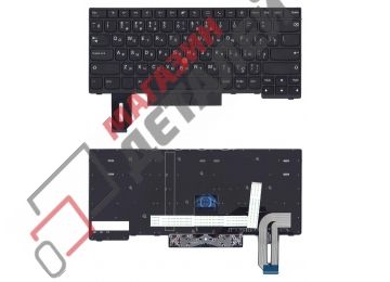 Клавиатура для ноутбука Lenovo ThinkPad T14, P14s черная с трекпойнтом без подсветки