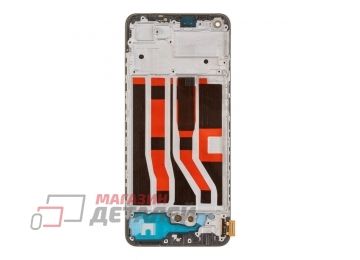Дисплей (экран) в сборе с тачскрином для Oppo A74 4G (CPH2219) черный с рамкой (OLED)