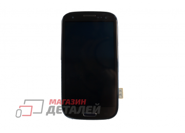 Дисплей (экран) в сборе с тачскрином для Samsung Galaxy S3 GT-I9300 голубой с рамкой (Premium LCD)