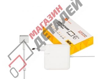 Блок питания (зарядное устройство) ZeepDeep для ноутбука MacBook Air A1436 A1465 A1466 14.85V 3.05A 45W MagSafe 2 белый, в розетку