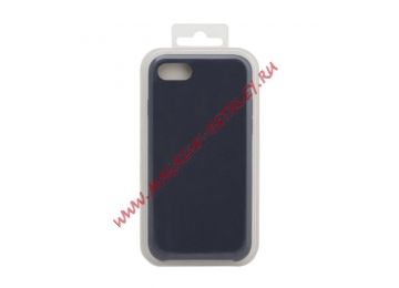 Силиконовый чехол для iPhone 8/7 Silicone Case (темно-синий, блистер)