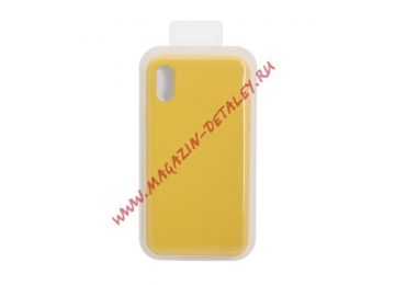 Силиконовый чехол для iPhone X/Xs "Silicone Case" (светло-желтый, блистер)