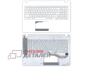 Клавиатура (топ-панель) для ноутбука Asus X540SC белая с белым топкейсом ODD