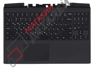 Клавиатура (топ-панель) для ноутбука Lenovo Legion Y545 черная с черным топкейсом, с подсветкой