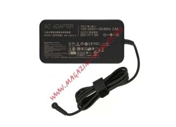 Блок питания (сетевой адаптер) для ноутбуков Asus 20V 7.5A 150W 4.5x3.0 мм с иглой черный slim, без сетевого кабеля Premium