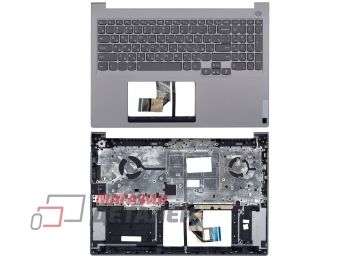 Клавиатура (топ-панель) для ноутбука Lenovo ThinkBook 16p G4 IRH серая с серым топкейсом