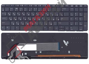 Клавиатура для ноутбука HP 450 G2 черная без рамки с подсветкой