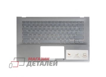 Клавиатура (топ-панель) для ноутбука Asus X420UA, X420FA серебристая с серебристым топкейсом, без подсветки (с разбора) - купить в Брянске и Клинцах за 2 920 р.