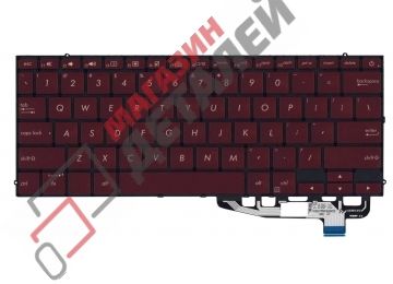 Клавиатура для ноутбука Asus ZenBook S UX391FA красная с подсветкой