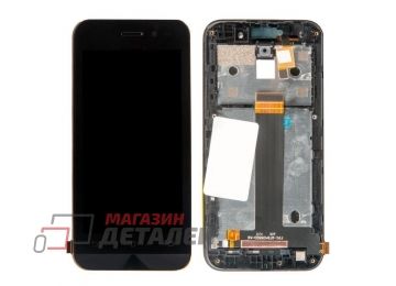 Дисплей (экран) в сборе с тачскрином для Asus ZenFone Go ZB452KG черный с рамкой (Premium SC LCD)