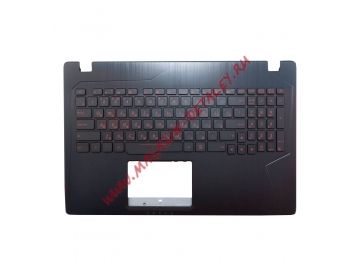 Клавиатура (топ-панель) для ноутбука Asus GL553VD черная c черным топкейсом версия 1